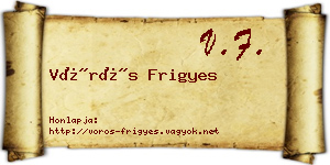 Vörös Frigyes névjegykártya