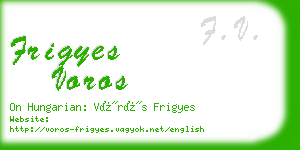 frigyes voros business card